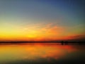 Sunset over lake Royalty Free Stock Photo