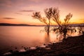 Sunset over the lake in autumn Royalty Free Stock Photo