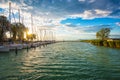 Sunset over lake Balaton Royalty Free Stock Photo