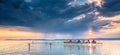 Sunset over lake Balaton Royalty Free Stock Photo