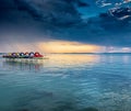 Sunset over lake Balaton, Hungary Royalty Free Stock Photo