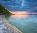 Sunset over lake Balaton, Hungary Royalty Free Stock Photo