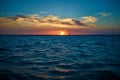 Sunset over lake Balkhash Royalty Free Stock Photo