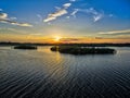 Sunset over lake in Brabrand