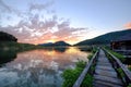 Sunset over lake