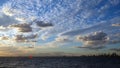 Sunset over the lake at Brighton Beach in Melbourne, Australia.