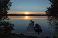 Sunset over a lake in Canada Royalty Free Stock Photo