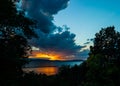 Sunset over Lake Champlain Royalty Free Stock Photo