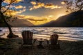 Sunset over Lake Crescent Royalty Free Stock Photo