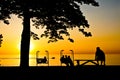 Sunset Over Lake Erie Royalty Free Stock Photo