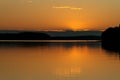 Sunset over a lake in Finland