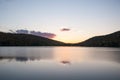 Sunset over lake during Indian Summer in Quebec, Canada Royalty Free Stock Photo