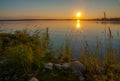 Sunset over lake, Karelia, Russia Royalty Free Stock Photo