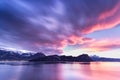 Sunset over Lake Lucerne. Long exposure Royalty Free Stock Photo