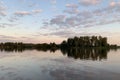 Sunset over the lake in Luunja vald, Tartu maakond, Estonia, June 2021 Royalty Free Stock Photo