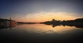 Sunset over the lake Malta, Pozna?, Poland, June 2019 Royalty Free Stock Photo