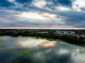 Sunset over the Lake, Mansfield Royalty Free Stock Photo