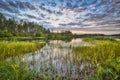 Sunset over lake Nordvattnet in Hokensas Nature reserve