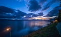 Sunset over Lake Ohrid Royalty Free Stock Photo