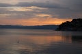 Sunset over Lake Ohrid Royalty Free Stock Photo