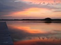 Sunset over lake Saimaa Royalty Free Stock Photo