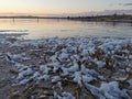 Sunset over lake salinas, Torrevieja, Spain Royalty Free Stock Photo