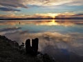 Sunset over Lake Seminole in Georgia Royalty Free Stock Photo