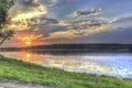 Sunset over lake Royalty Free Stock Photo