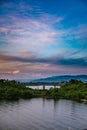 Sunset over a lake