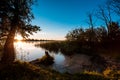 Sunset over lake