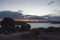 Sunset over Lake Umayo at Sillustani near Puno.