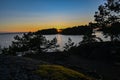 sunset over lake Vattern in Motala Sweden Royalty Free Stock Photo