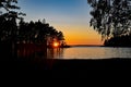sunset over lake Vattern in Motala Sweden Royalty Free Stock Photo