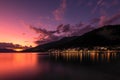 Sunset over Lake Wakatipu in New Zealand Royalty Free Stock Photo