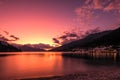 Sunset over Lake Wakatipu in New Zealand Royalty Free Stock Photo