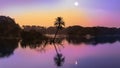 Sunset over Lalbagh lake in Bengalure, India