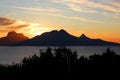 Sunset over Landegode, Norway Royalty Free Stock Photo