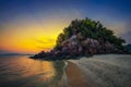 Sunset over Laopilae archipelago around Ko Hong island near Krabi, Thailand