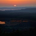 Sunset over Leighton Moss And The Kent Estuary Royalty Free Stock Photo