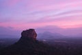 Sunset Over Lion Rock with Nice View on Sigiriya Royalty Free Stock Photo