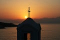Sunset over the little chappel Royalty Free Stock Photo