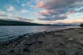 A sunset over Loch Lomond in Scotland Royalty Free Stock Photo