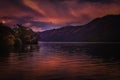 Sunset over Loch Lomond Royalty Free Stock Photo