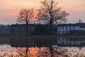 Sunset over the Lombard countryside Royalty Free Stock Photo