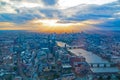 Sunset over London from Shard United Kingdom Royalty Free Stock Photo