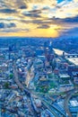 Sunset over London from Shard United Kingdom Royalty Free Stock Photo