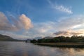 Sunset over Lough Leane [Lake Leane] with water lillies on the Ring of Kerry in Killarney Ireland Royalty Free Stock Photo