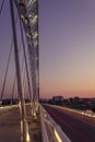 Sunset over the Lusitania bridge Royalty Free Stock Photo
