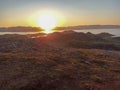 Sunset over Mageroya Island, Norway Royalty Free Stock Photo