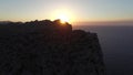 Sunset Over Mallorca, Mirador Es Colomer, Balearic, Spain, Aerial Shoot Royalty Free Stock Photo